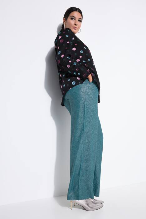 Pantalon coupe Wide Legs, matière texturée et scintillante