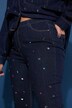 Jean Mom avec pierres scintillantes, coupe Wide Legs, 5 poches