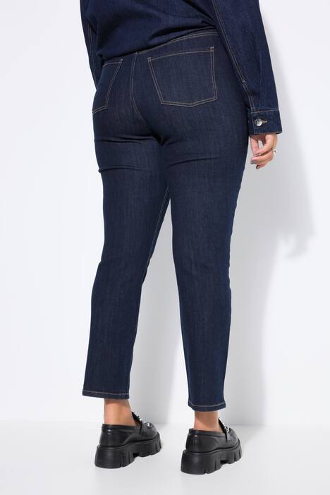 Jean Mom avec pierres scintillantes, coupe Wide Legs, 5 poches