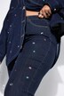 Jean Mom avec pierres scintillantes, coupe Wide Legs, 5 poches