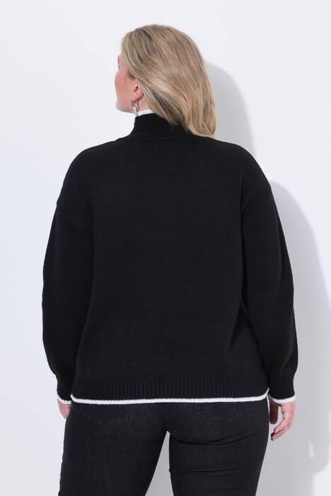 Pullover, strikket hjerte, stående krave