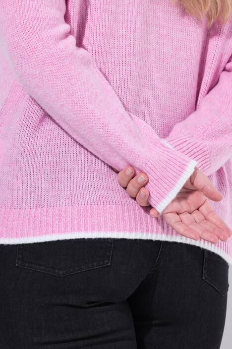 Pullover, strikket hjerte, stående krave
