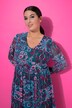 Midikleid, A-Line, doppellagig, floraler Print, Saumvolant