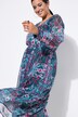 Midikleid, A-Line, doppellagig, floraler Print, Saumvolant