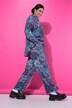 Pantalon coupe Wide Legs, tissu crêpe et imprimé à fleurs