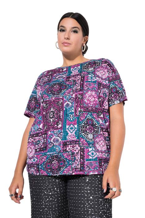 Tričko, oversize, květovaný potisk
