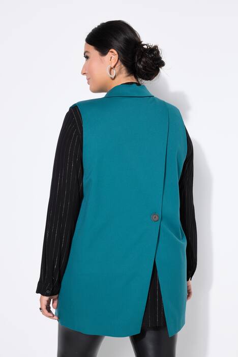 Gilet, oversized, split met knoop op de achterkant