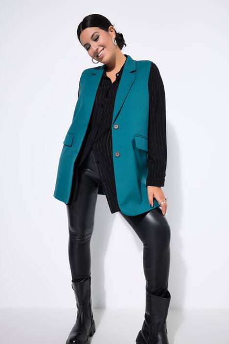 Gilet, oversized, split met knoop op de achterkant