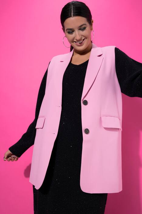Gilet, oversized, split met knoop op de achterkant