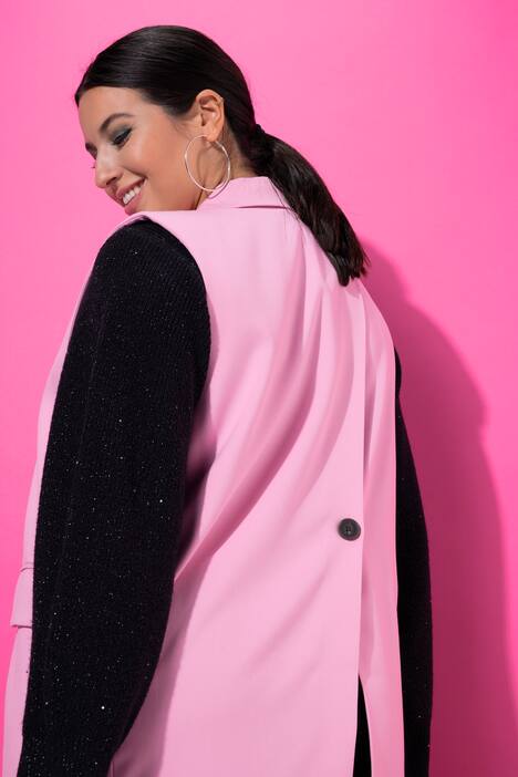 Gilet, oversized, split met knoop op de achterkant
