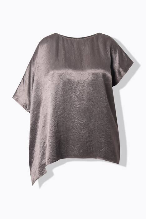 Tunique en acétate asymétrique, avec col rond et coupe cape