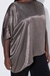 Tunique en acétate asymétrique, avec col rond et coupe cape