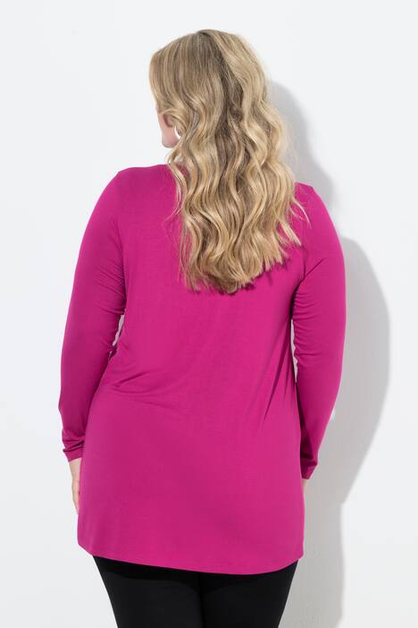 Longshirt, A-lijn, glitterbloemen, lange mouwen