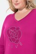 Longshirt, A-lijn, glitterbloemen, lange mouwen