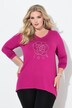 Longshirt, A-lijn, glitterbloemen, lange mouwen