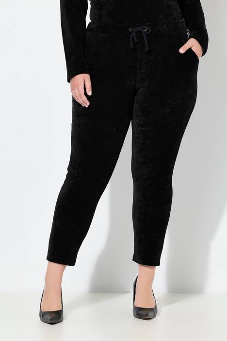 Pantaloni dal taglio affusolato in morbido jersey con tasche leopardate