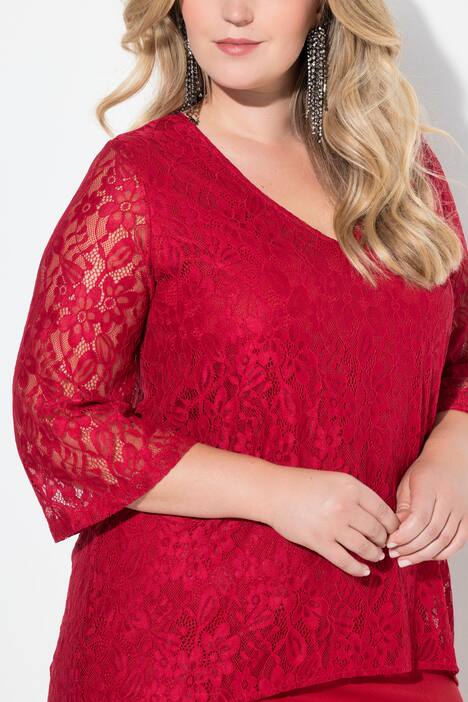 Robe en dentelle, fond de robe en jersey opaque