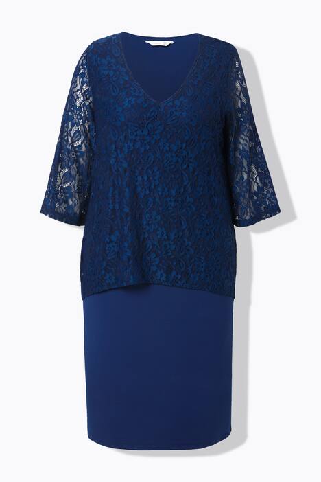 Robe en dentelle, fond de robe en jersey opaque