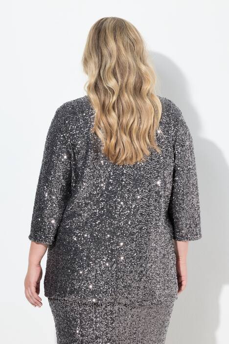 Blazer à paillettes, col châle et coupe Loose Fit