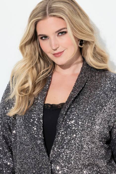 Blazer à paillettes, col châle et coupe Loose Fit