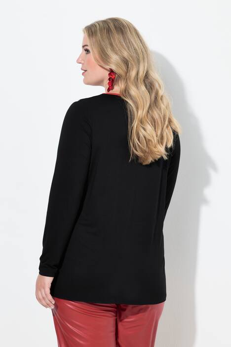 Langærmet T-shirt i A-facon, med kvindemotiv