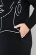 Giacca dal taglio leggermente sciancrato in maglia e pile con stampa femminile