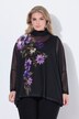 Blusa dal taglio oversize in mesh con design floreale e top coprente