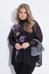Blusa dal taglio oversize in mesh con design floreale e top coprente