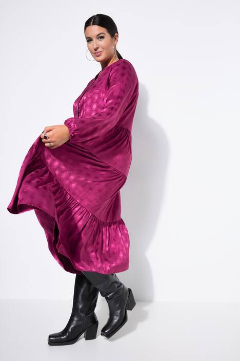 Robe maxi, imprimé rayons scintillants, coupe évasée