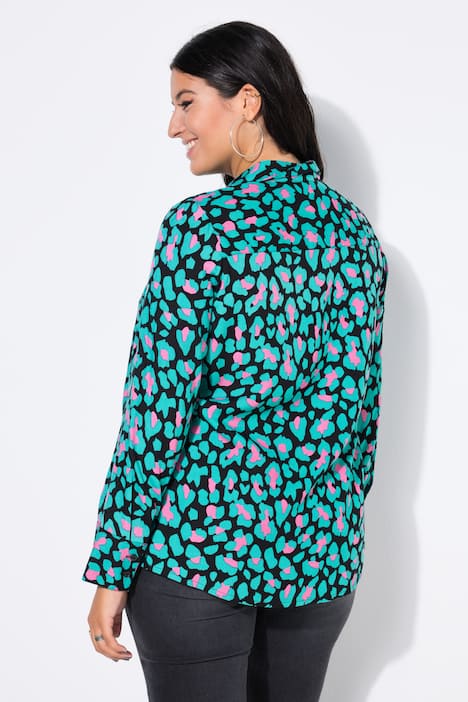 Camicia dal taglio dritto e ampio con colorato design leopardato