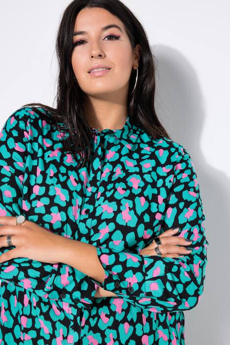 Camicia dal taglio dritto e ampio con colorato design leopardato