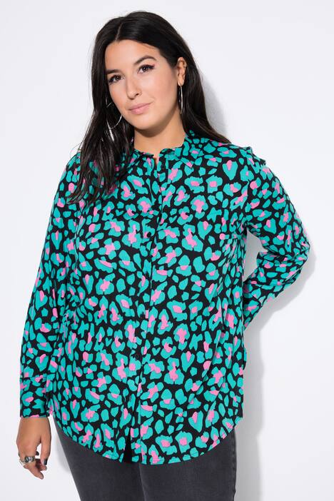 Camicia dal taglio dritto e ampio con colorato design leopardato