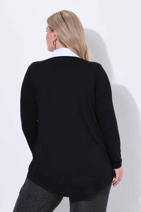 Maglione dal taglio svasato con collo da camicia staccabile