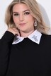 Maglione dal taglio svasato con collo da camicia staccabile