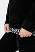 Hettegenser, fleecegenser, leopard-detaljer