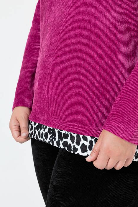 Hettegenser, fleecegenser, leopard-detaljer