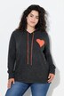 Maglione dal taglio dritto con cuoricino e cappuccio