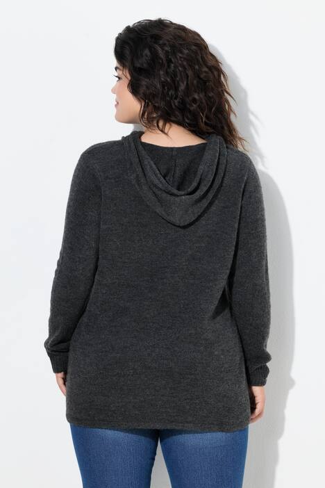 Maglione dal taglio dritto con cuoricino e cappuccio