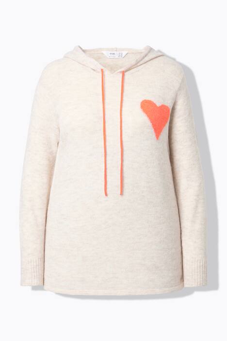 Pull à capuche, petit cœur, coupe Straight Fit