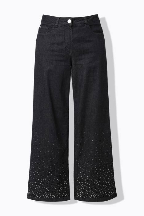 Jeans boot cut modello Nora con zampa d'elefante brillante e cinque tasche