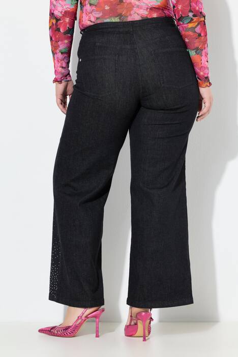 Jeans boot cut modello Nora con zampa d'elefante brillante e cinque tasche