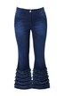 Bootcut džíny Lea, třásňové okaje na lemu, 5 kapes