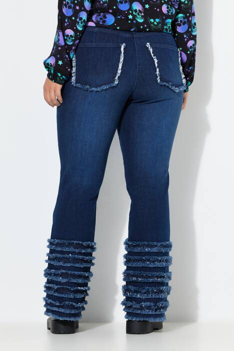 Lea bootcut-jeans, med frynsekantsøm og 5 lommer