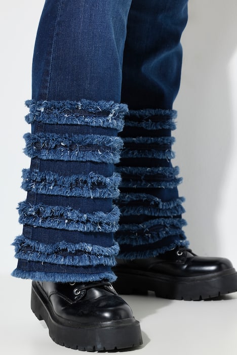 Lea bootcut-jeans, med frynsekantsøm og 5 lommer