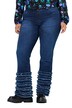 Bootcut džíny Lea, třásňové okaje na lemu, 5 kapes