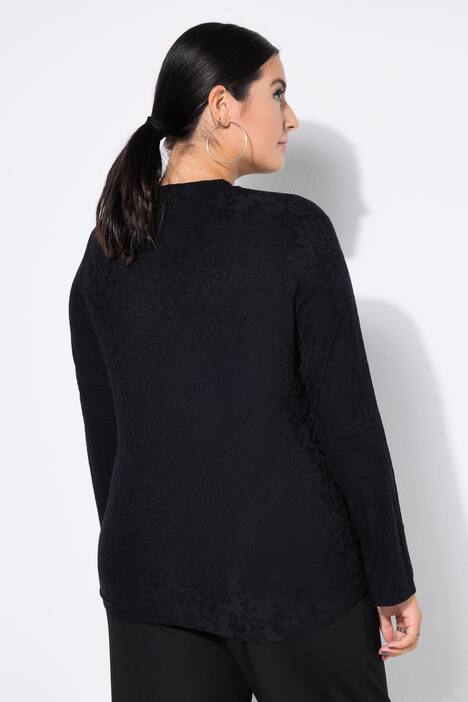 T-shirt à manches longues, coupe Slim Shape et motif jacquard