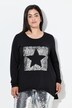 T-shirt i A-snit, metallisk stjerne, med lange ærmer