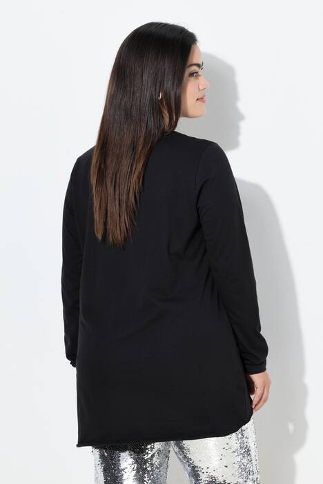 T-shirt coupe évasée, manches longues et étoile métallique