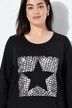 T-shirt i A-snit, metallisk stjerne, med lange ærmer