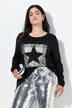 T-shirt i A-snit, metallisk stjerne, med lange ærmer
